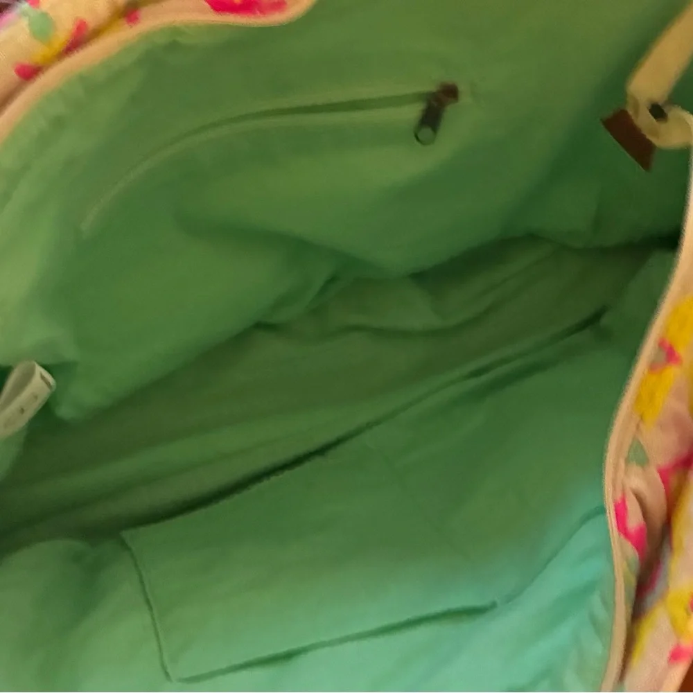 Boho Fringe Tote Bag with Neon Diamond Pattern - Picture 6 of 9